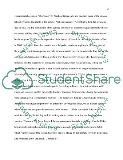 History (Critical Interpretation of Contemporary American History:Empire and Militarism)