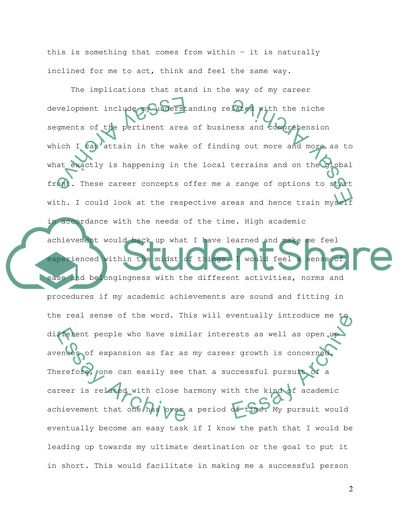 The Importance of High Academic Achievement and the Pursuit of a Career