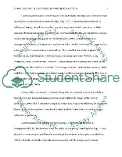 Managing and evaluating informal education