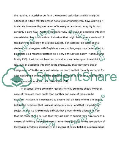 Plagiarism and integrity