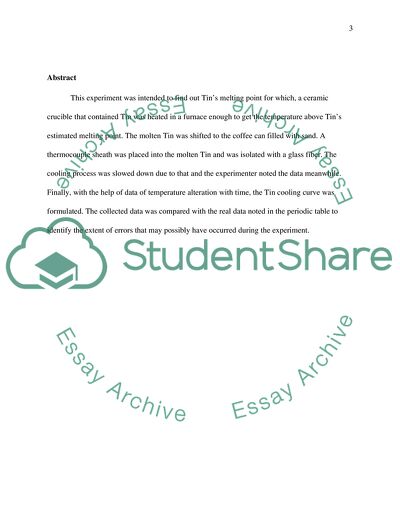 The Melting Point of Pure Tin