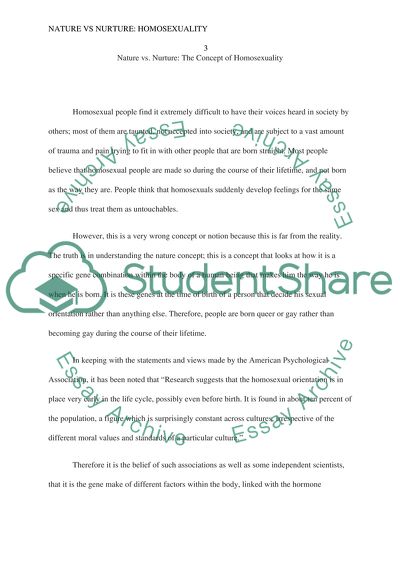 Homosexuality - Nature versus Nurture