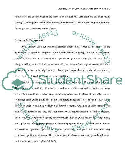 Solar Energy Made Economical