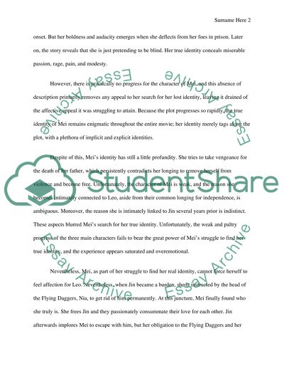 Explain Meis search for identity in the movie House of the flying daggers