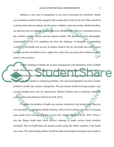 Allocation of resources