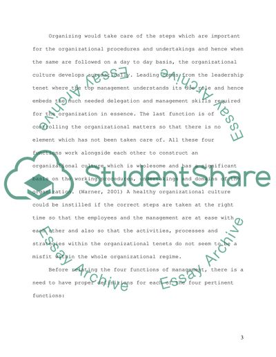 Function of Management Paper