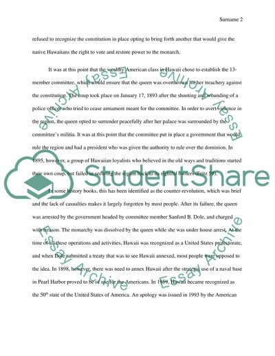 The Hawaiian revolution ( History of the United States )