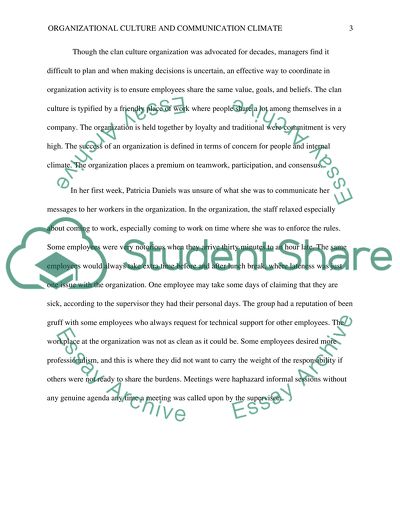 Organizational Culture and Communication Climate