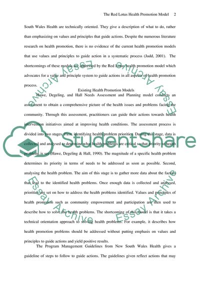 The Red Lotus Health Promotion Model