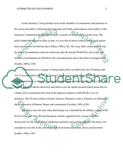 Main Attributes of Containment