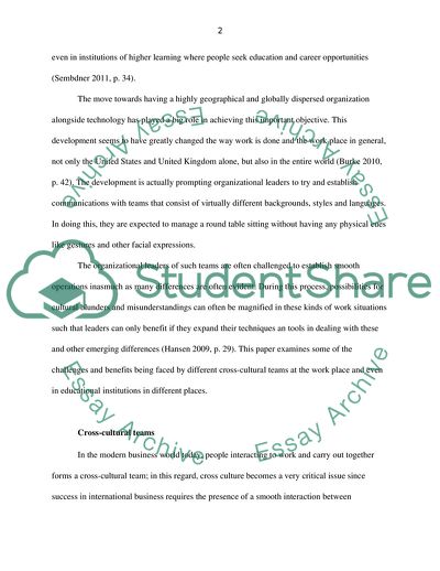 Self reflection about the challenges and benefits of cross cultural teams