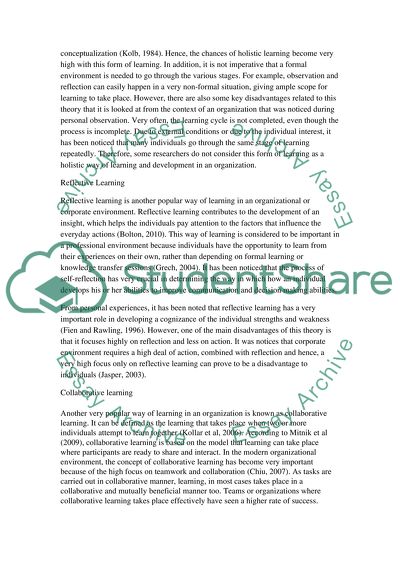 Development Program for an Organizational Environment