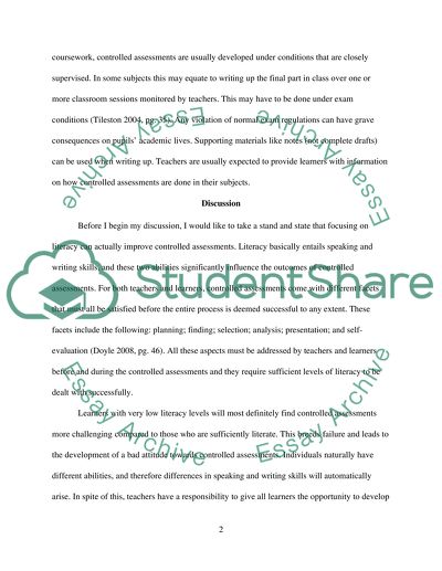 Can focusing on literacy improve controlled assessments