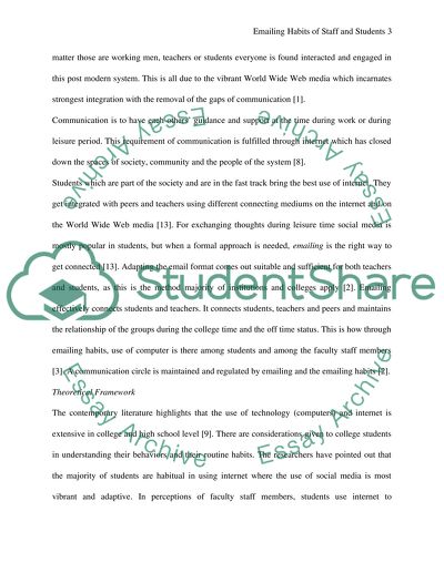 Emailing Habits of UCLAN Staff and Students