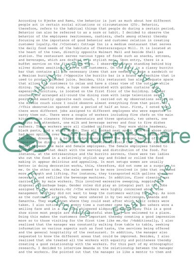 Business Life in Cottage Inn Restaurant