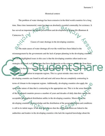 The Causes of Water Shortages in Third World Countries