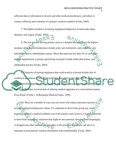 Negligence and Malpractice Issues