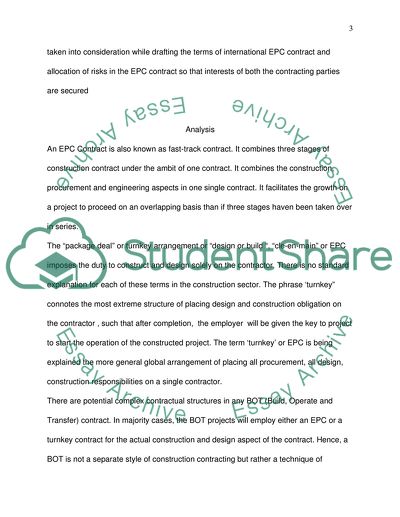 Conceiving and Drafting of Terms of EPC Contracts