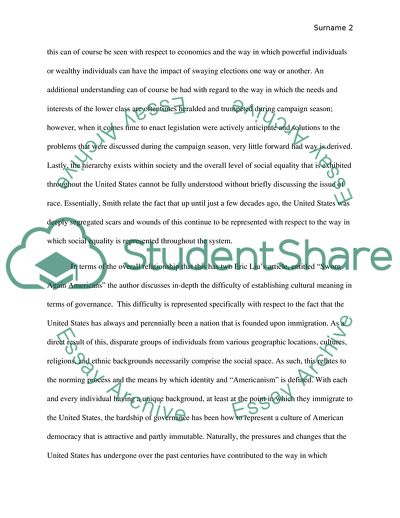 What it means to be an American: A Discussion of Social/Political Equality and the Democracy