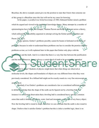 Barack Obama Essay Paper The Gettier Problem Essay Learning English also Health Awareness Essay The Gettier Problem Essay Example Topics And Well Written Essays Research Proposal Essay