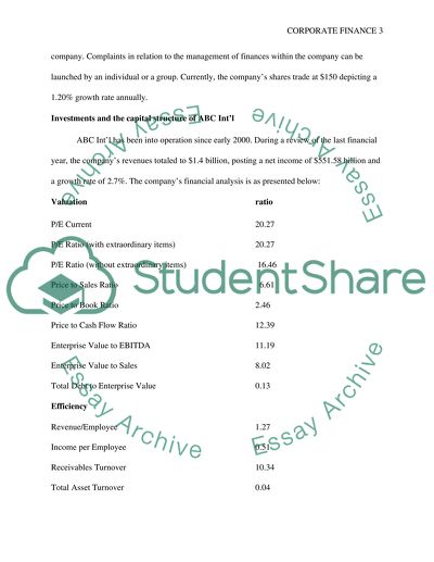 Corporate Finance and Financial Accounting