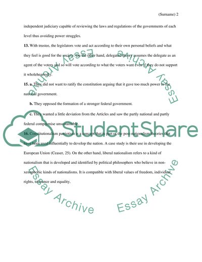 Identification Questions Of POL SCI