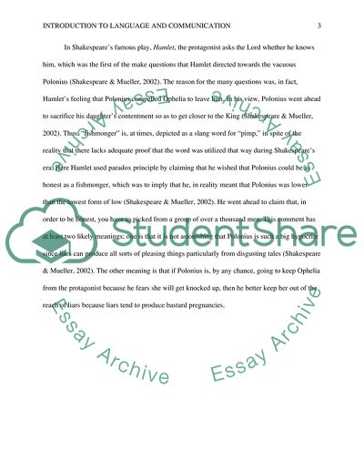 Introduction to Language and Communication - Assignment