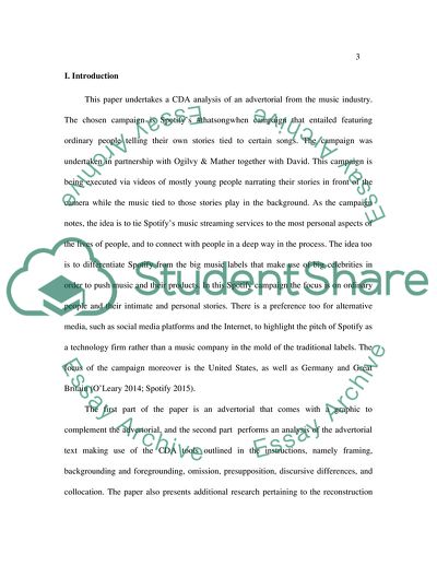 CDA Analysis of an Advertorial from the Music Industry