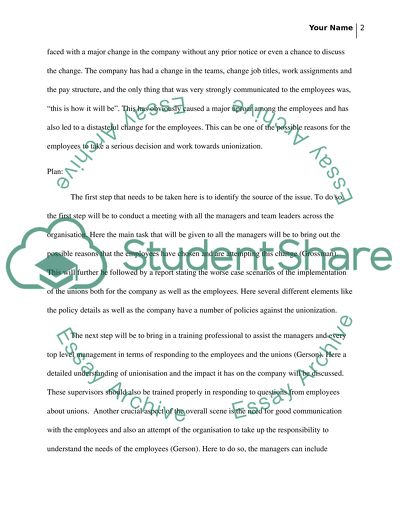 CASE ASSIGNMENT MODULE 4 Union Organizing