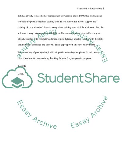 Personal Sales Letter