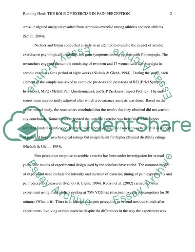 The Role of Exercise in Pain Perception