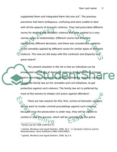Domestic Violence Law in the UK