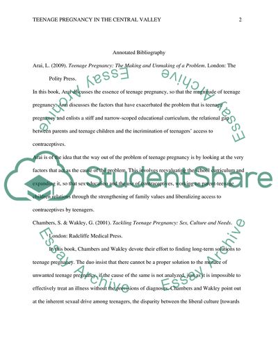 Teenage Pregnancy in the Central Valley