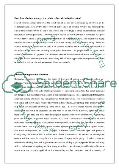 Fear of Crimes Along with Different Approaches