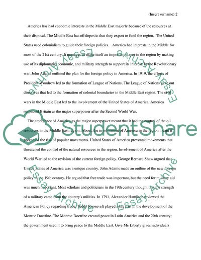 United States Foreign Policy in the Middle East