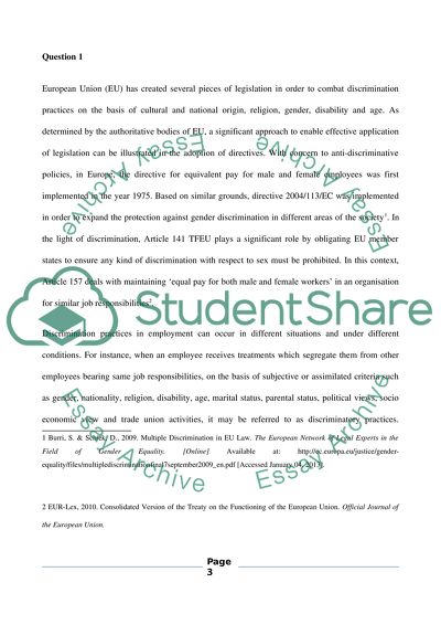 European Union Discrimination Law