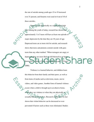 Teens, and Guns Issues