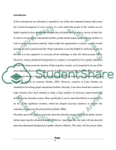 The Challenges of Improving Educational Quality in Relation to One Country of Your Choice