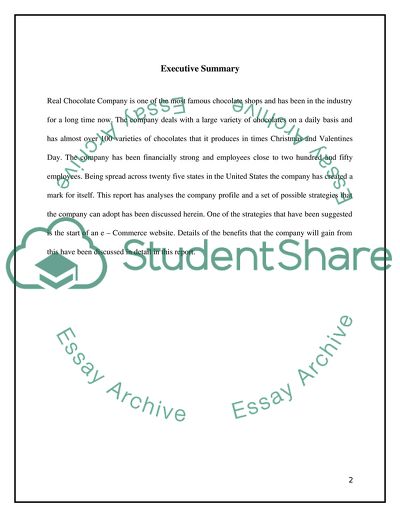 Real Chocolate Companys Business Strategy