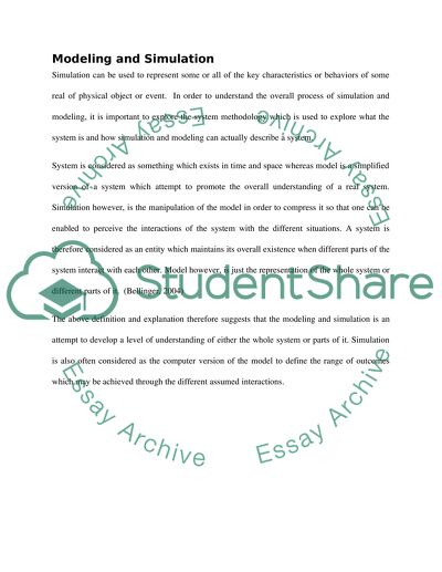 The Use of Simulation and Modeling Techniques