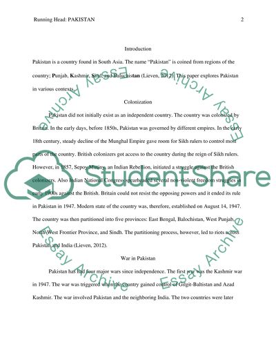 Colonization in Pakistan