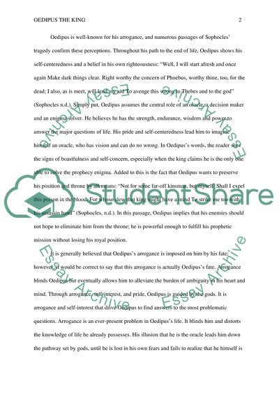 Oedipus: Arrorance and Destiny