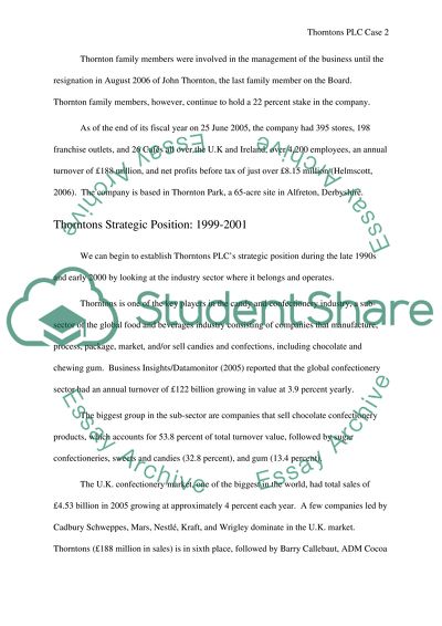 Case Study on Thorntons plc