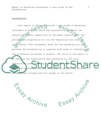 Marketing Strategies of Sky Broadcasting PLC