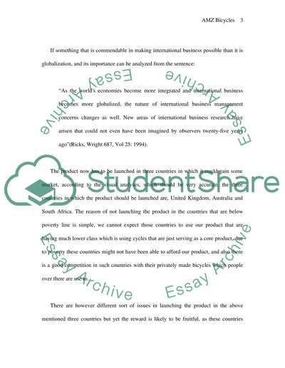 International Business - Bicycles and Economy