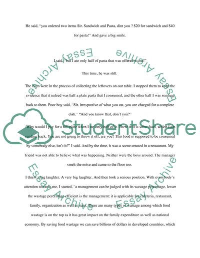 Violating Norms and Food Wastage