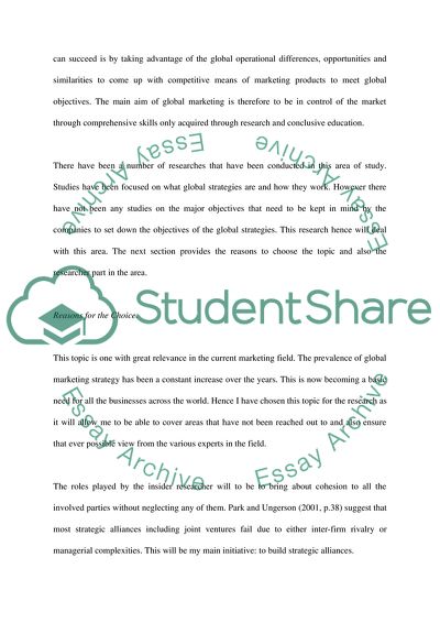 Global Marketing Strategy