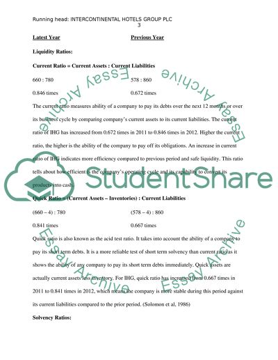 Intercontinental Hotels Group Plc Finance Performance