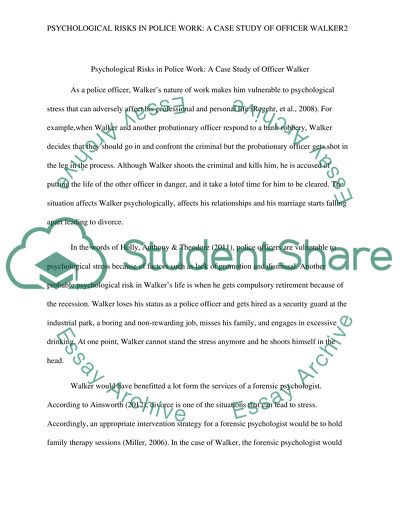 Psychological Risks of Police Work