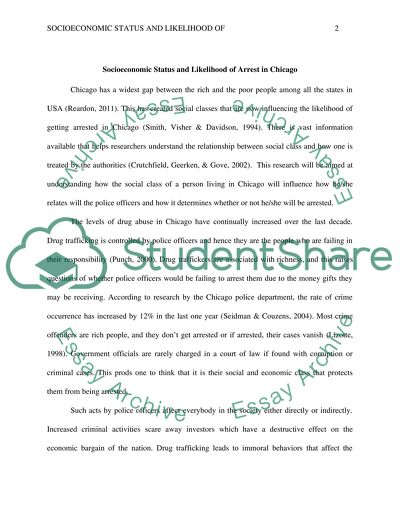 How does Socioeconomic status influence on the likelyhood of getting arrested in Chicago )